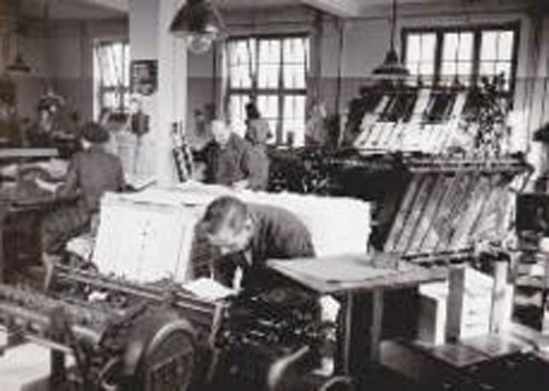 Druckerei der Stiftung Hessisches Waisenhaus um 1960